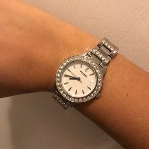 Silver Fossil Watch
